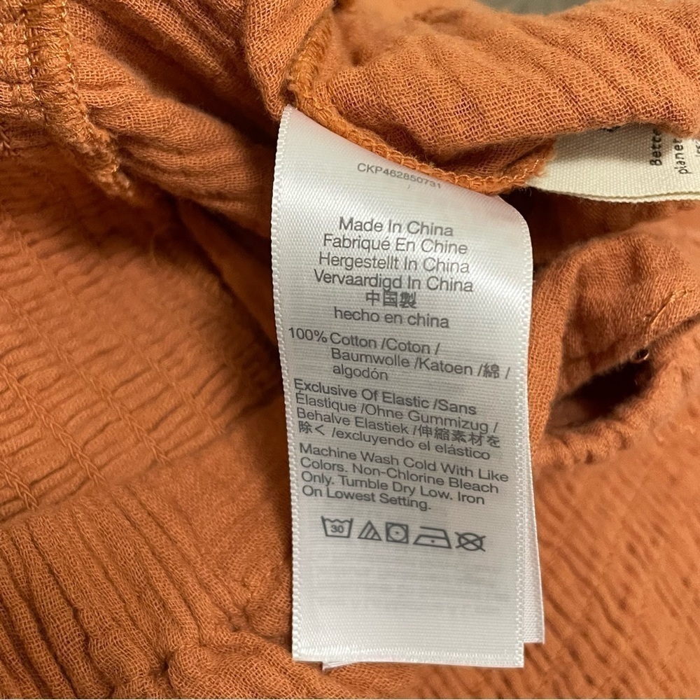 Madewell Lightspun Lucie Flutter Sleeve Jumpsuit Womens Orange Gauze Knit Sz 26W - Picture 9 of 11
